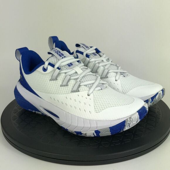 Under Armour HOVR Ascent White/Blue Basketball Shoes 3025680-104 Womens Size 5.5 - Picture 3 of 11